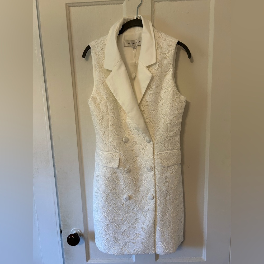 Endless Rose Women's Lace Sleeveless Blazer Mini Dress